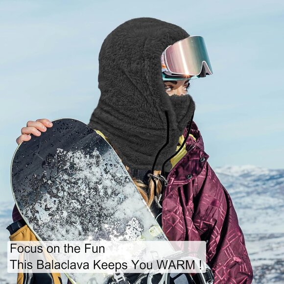 Balaclava for Women Unisex Fleece Windproof Ski Mask Cold Weather Neck Warmer - Picture 3 of 6
